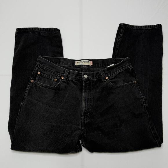 Vintage Style Levi’s 505 Black Jeans 36x29 Regular Fit Straight Y2K Lesotho - Picture 3 of 6